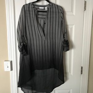 Grey striped ombré high low top